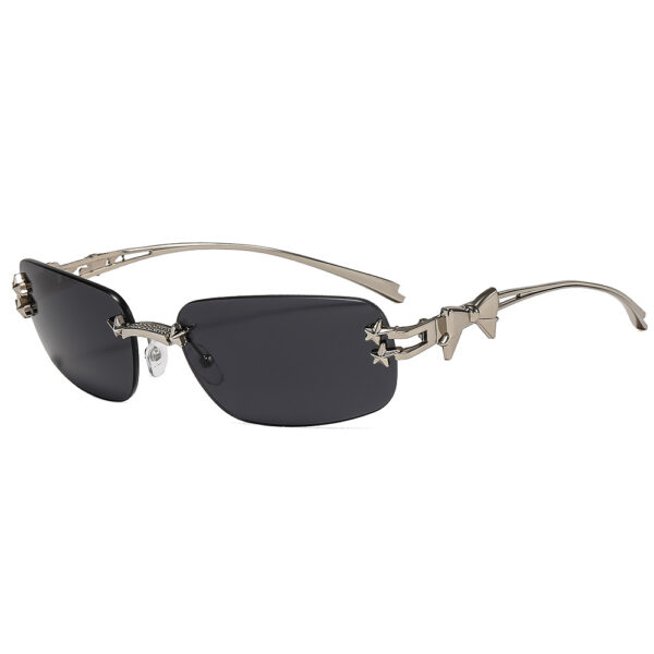oly-a9248a53b39252b198337afffebe8dcc Wholesale Fashion Rimless Sunglasses Y2K Star Butterfly Design Women's Sun Protection Eyewear