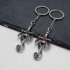 Wholesale Dragon Sword Keychain Pendant Retro Silver Red Zinc Alloy Punk Style Car Key Accessory