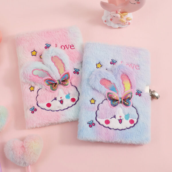 oly-a97be5f3c2dcb1c8b34169b19a6a4785 Wholesale Boutique Plush Cartoon Rabbit Embroidered Notebook Trendy Diary for School Office