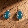 oly-a983aed6262b3e3ae9daefc3ac17eac2 Wholesale Vintage Style Leaf Wrapped Sapphire Drop Earrings, Zinc Alloy, for Party and Gift