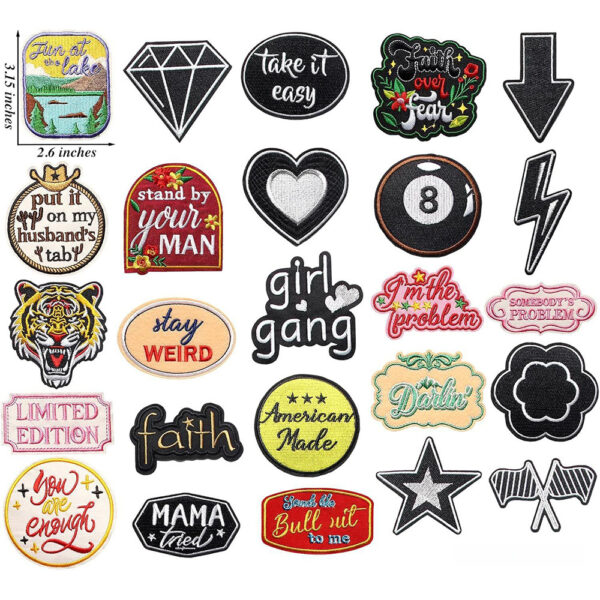 Wholesale Decorative English Letter Embroidery Patches, Colorful Polyester Cloth Stickers for Clothing and Craft Supplies