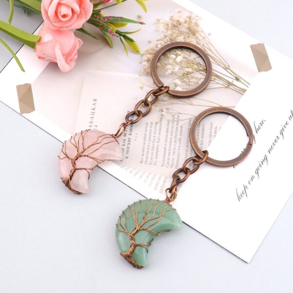 oly-a994fce837e1d9954ee816a06239ad14 Wholesale Natural Stone Moon Bag Charm Trendy Car Key Accessory for Daily Use
