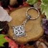 Wholesale Gothic Witch Hecate Keychain Retro Alloy Charm Key Chain Pendant Boutique Resale