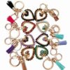 Wholesale Heart Wire Wrapped Amethyst Natural Stone Keychain Decorative Accessory Gift