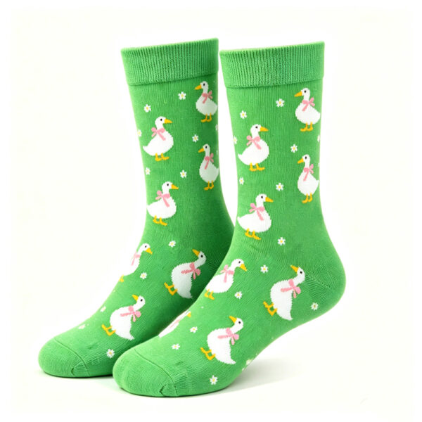 Wholesale Cotton Mid Calf Socks with Animal Print Design Trendy Unisex Casual