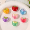 Wholesale Pearl Finish Acrylic Loose Beads Strawberry Heart Shaped DIY Phone Straps Jewelry Making Supplies