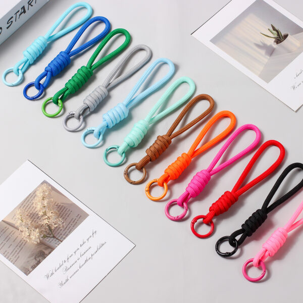 Wholesale Hand Knitted Polyester Phone Lanyard with Cartoon Doll Card Holder for School Bag or Keychain Casual Phone Accessory for Resale