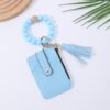 Wholesale Tassel Yellow PU Card Case Keychain Wallet Trendy Decorative Accessory for Resale