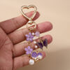 Wholesale Purple Butterfly Heart Keychain Zinc Alloy Wedding Gift Key Ring Decorative Accessory