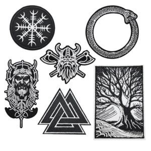 Wholesale Polyester Thread Embroidered Iron-On Patch Viking Design Fashion Repair Patch for Coats