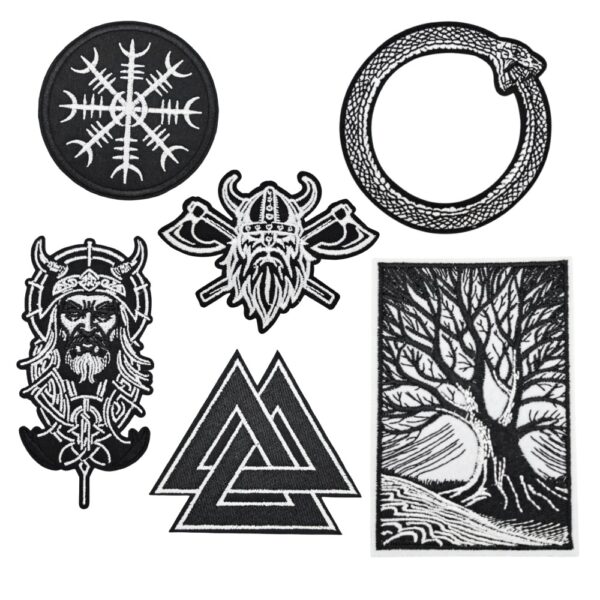 Wholesale Polyester Thread Embroidered Iron-On Patch Viking Design Fashion Repair Patch for Coats