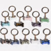 Wholesale Crystal Animal Keychain Bag Charm Amethyst Natural Stone Decorative Accessory