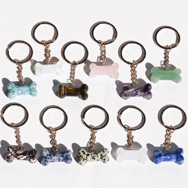 Wholesale Crystal Animal Keychain Bag Charm Amethyst Natural Stone Decorative Accessory