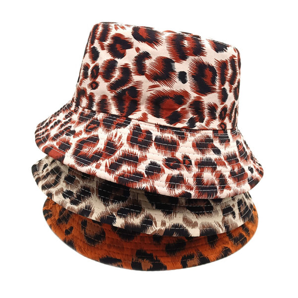 Wholesale Stylish Leopard Print Bucket Hat Sun Protection for Outdoor Beach