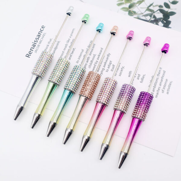 Wholesale DIY Sparkling Diamond Bead Pen Swirl Design Business Gift Decorative Pen