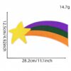 oly-a9f669c579384acb7f9aa574f7220465 Wholesale Polyester Thread Rainbow Five-Pointed Star Embroidered Patches 2pcs Iron-On Decorative Accent for Clothing Bags