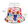 Wholesale Double Sided Love Pattern Fisherman Hat Sunscreen Outdoor Casual Bucket Hat