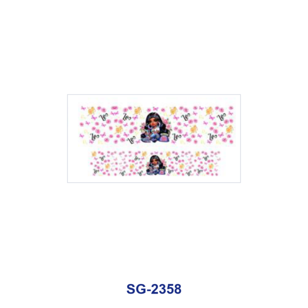 Wholesale 8pcs Mixed Zodiac Cartoon Girl Floral Decor Print 3oz Cup Stickers Wrap OLY Exclusive