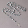 Wholesale Cross Rosary Necklace 8mm White Glass Beads Fashion Jewelry Gift