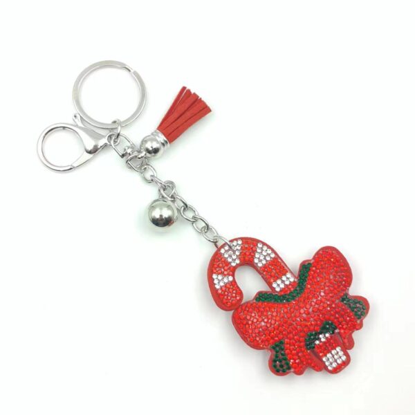 oly-aa63bb91e095fad70548da62552a377e Wholesale Alloy Rhinestone Christmas Keychain, Trendy Tassel Bag Charm for Everyday Gift