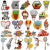 Wholesale Cartoon Colorful Graffiti Badminton Embroidery Patch Decorative Accent for Everyday Use Gift