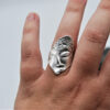 oly-aa83995986422eff77b11fc8db4371bb Wholesale Silver Alloy Abstract Face Ring Unisex Geometric Design Fashion Accessory Boutique Gift