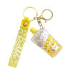 Wholesale Luminous Jelly Bottle Keychain Acrylic Oil filled Bubble Car Key Accessory