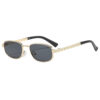 Wholesale Gold Metal Square Frame Sunglasses UV400 Gray Lens Trendy Sunwear for Women