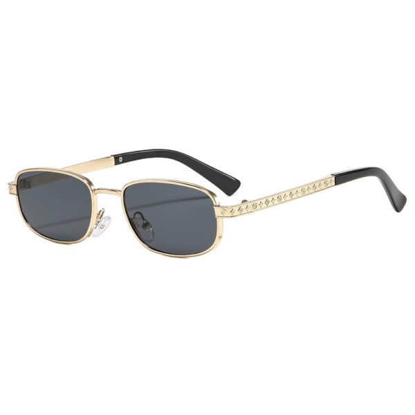 Wholesale Gold Metal Square Frame Sunglasses UV400 Gray Lens Trendy Sunwear for Women