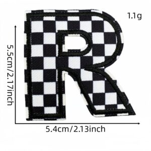 Checkerboard letter patch R