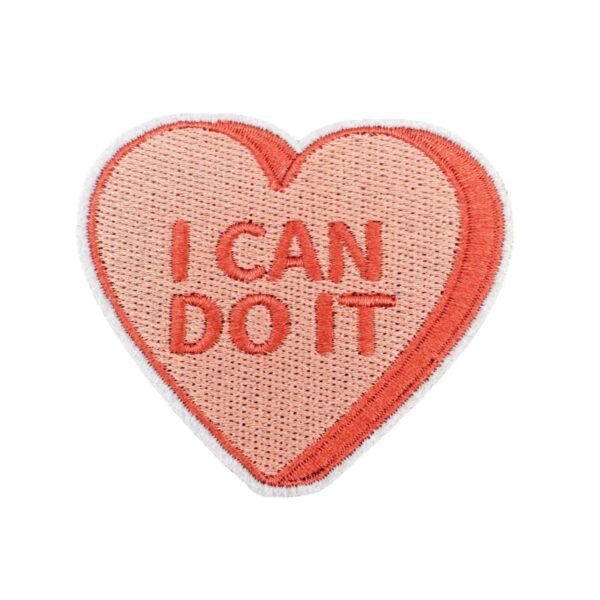 oly-aaab4ef155a8834c86df0104581840df Wholesale Colorful Rainbow Heart Embroidered Patch Positive Energy Text Decorative Craft Supply