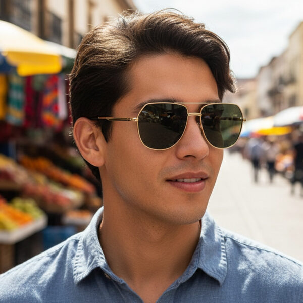 Wholesale Retro Metal Sunglasses UV400 Black Frame Grey Lens Sun Protection Fashion Gift
