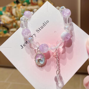 Purple unicorn milk cap floral bracelet (bag)
