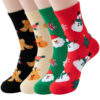 Wholesale Trendy Christmas Cartoon Pattern Socks for Women Polyester Crew Socks Party Accessory