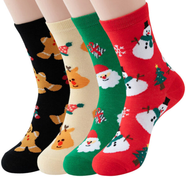 Wholesale Trendy Christmas Cartoon Pattern Socks for Women Polyester Crew Socks Party Accessory