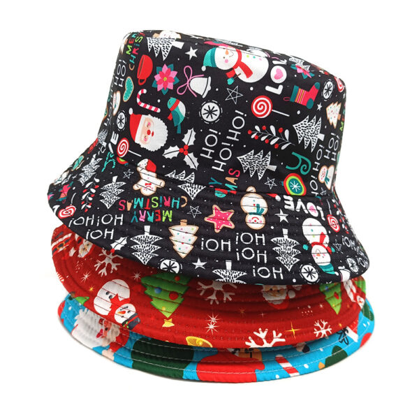 Wholesale Christmas Printed Fisherman Hat with Santa Snowman Snowflake Design for Holiday Party Gifts
