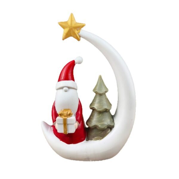 Wholesale Santa Claus Moon Christmas Tree Resin Ornament Home Decor Desktop Decoration for Resale