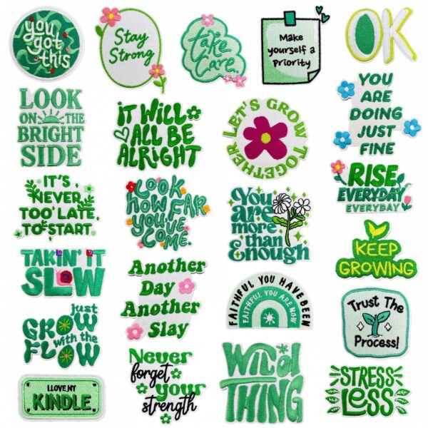 Wholesale Iron-On Embroidered Patches Cartoon English Fashion Accessory for Clothing Bags