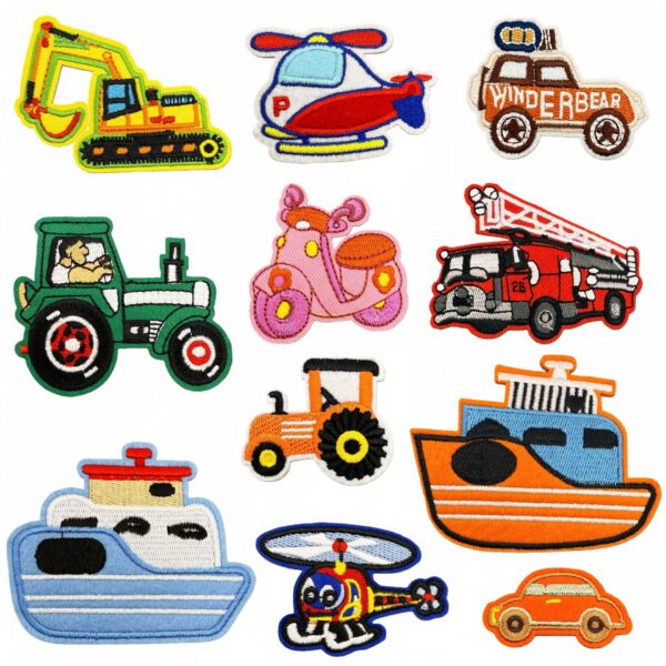 oly-ab11cb98397e42d7f00a1b58ba9b10dc Wholesale Cartoon Car Embroidered Iron-On Patches for Children's Clothing DIY Accessory Gift