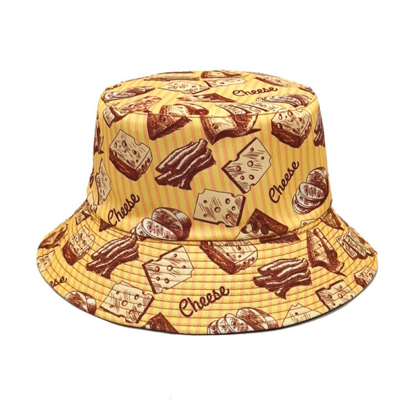 Wholesale Creative Snack Biscuit Print Reversible Fisherman Sun Hat for Outdoor