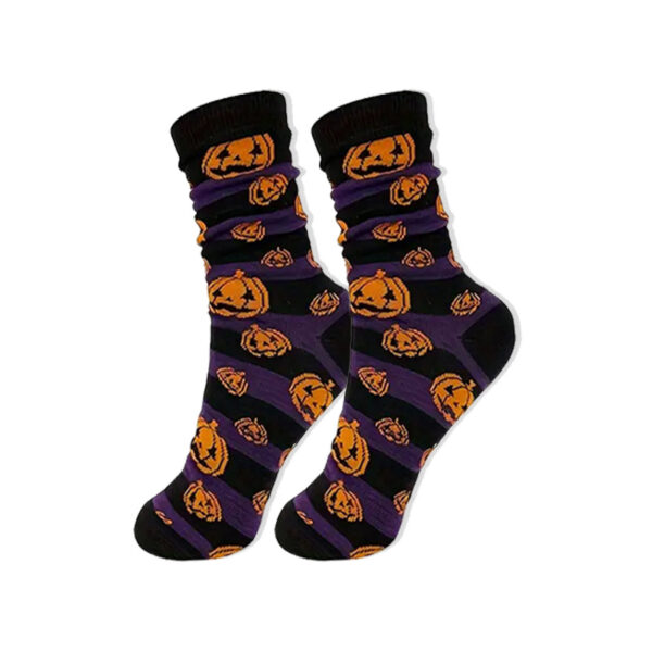 oly-ab3c392344311ff984a74d2b86709cec Wholesale Halloween Cartoon Skeleton Pumpkin Socks Unisex Mid Calf Sweat Absorbing Polyester Bulk Resale