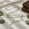 oly-ab6e06e87ed37c4f827459495ab005dd Wholesale White Glass Bead Rosary Necklace Multi Layer Fashion Layering Jewelry Gift Boutique Resale