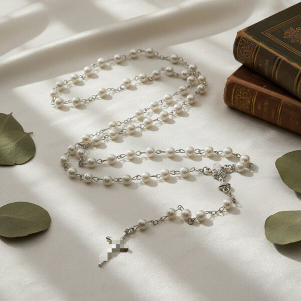 oly-ab6e06e87ed37c4f827459495ab005dd Wholesale White Glass Bead Rosary Necklace Multi Layer Fashion Layering Jewelry Gift Boutique Resale