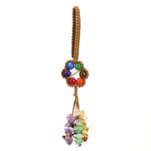 Brown rope colorful beads