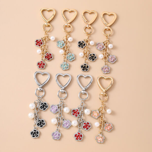 Wholesale Pearl and Rhinestone Keychain Bag Charm Fashion Accessory for Gift Boutique Resale