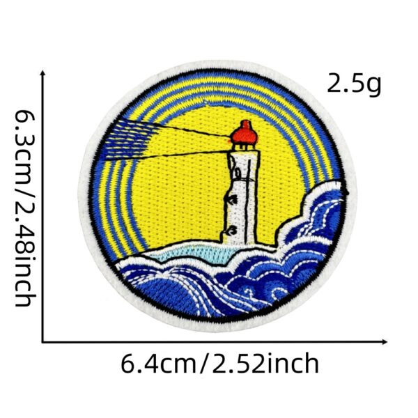 oly-ab933c56be27eb34c4aeb406fad6e319 Wholesale Round Travel Embroidery Patch Polyester Thread Landscape Decorative Iron on Sticker for Home Decor Gift Resale