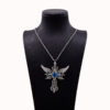 oly-abbc3ecedbabddfe145d39c8fc5f9eeb Wholesale Vintage Evil Eye Cross Pendant Necklace with Angel Wings, Zinc Alloy Red, Fashion Jewelry Accessory for Boutique Resale