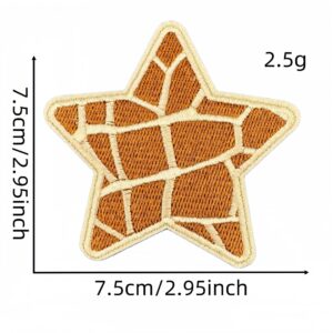 Large leopard print five-pointed star cloth stickers 3#