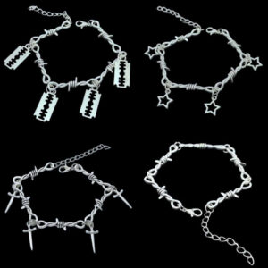 oly-abd303d61b25115b40d35fe50b3aca24 Wholesale Punk Style Bracelet Set Zinc Alloy Star Razor Cross Unisex Jewelry Boutique Resale