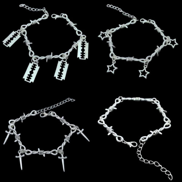 oly-abd303d61b25115b40d35fe50b3aca24 Wholesale Punk Style Bracelet Set Zinc Alloy Star Razor Cross Unisex Jewelry Boutique Resale
